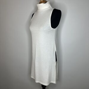 Nordstrom BP Womens Bone White High Neck Mini Dress Juniors Small Lightweight
